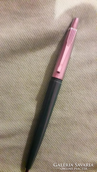 1960s End of years 1st generation pax stationery manufacturer metal - plastic, silver - green ballpoint pen as shown in the pictures