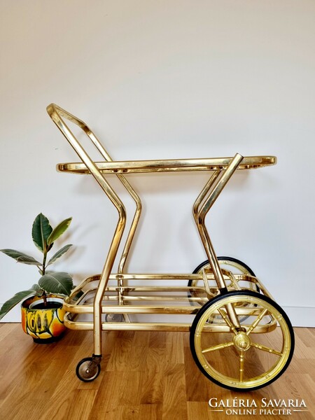 Vintage gold-colored party wagon