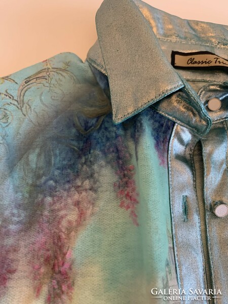 Álomszerű festményes attraktív romantikus ing blúz kabát kabátka kardigán bolero