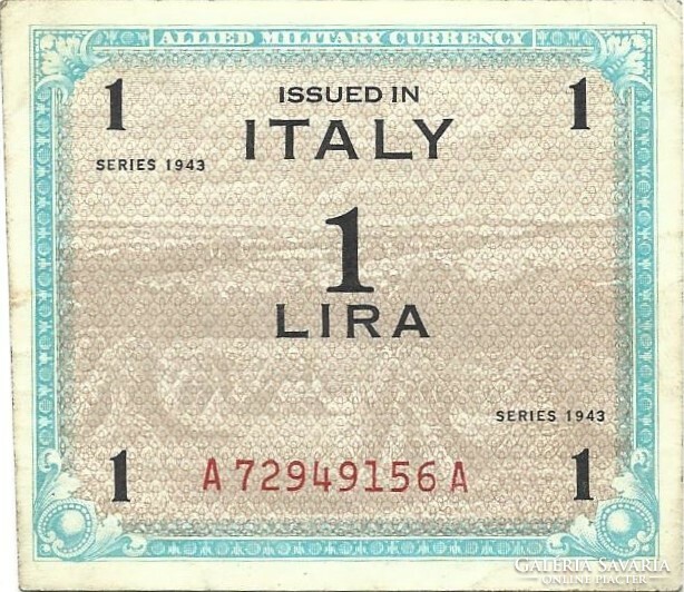 1 Lira 1943 Italy military military uncirculated