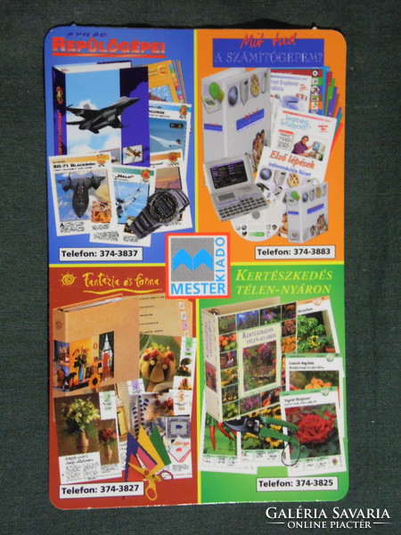 Kártyanaptár, Mester kiadó, könyv, állatvilág,kertészet,repülőgépek, 2004, (6)
