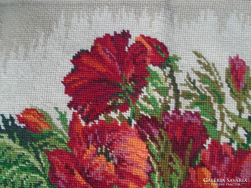 Huge 71 x 56 cm tapestry poppy picture.