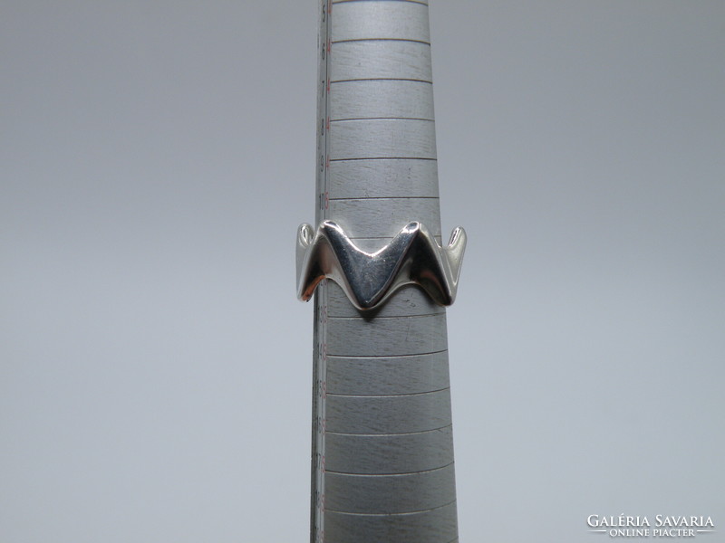UK0190 Hullám mintás ezüst 925 gyűrű méret 52