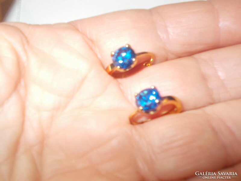 For half! Italian gold filled earrings with blue stones