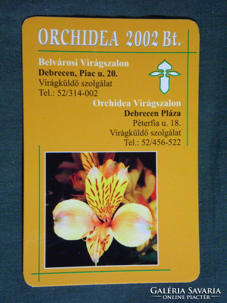 Card calendar, orchid flower salons shops, Debrecen, 2004, (6)