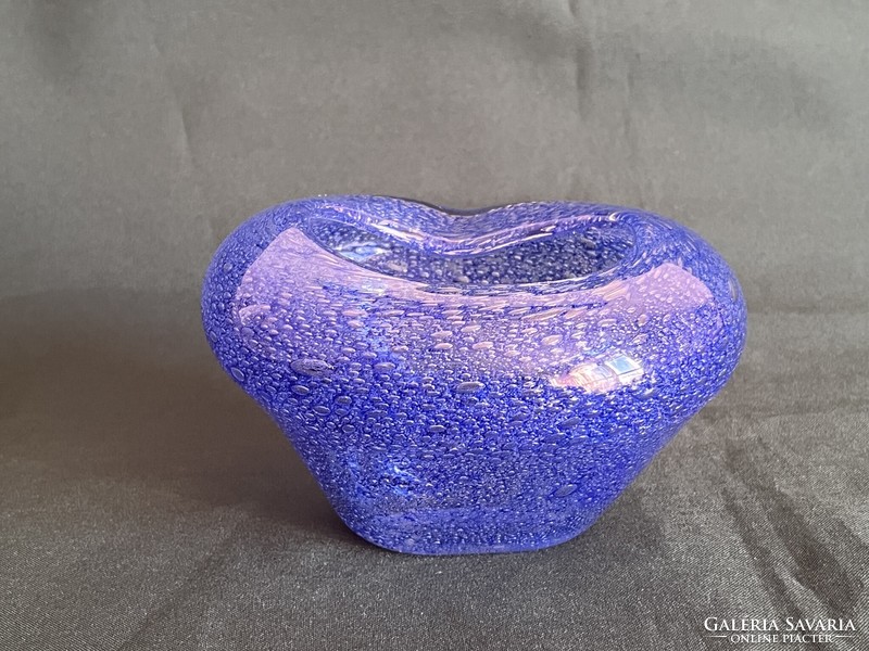 Marked Blue Bubble Craft Glass Ornament (u0018)