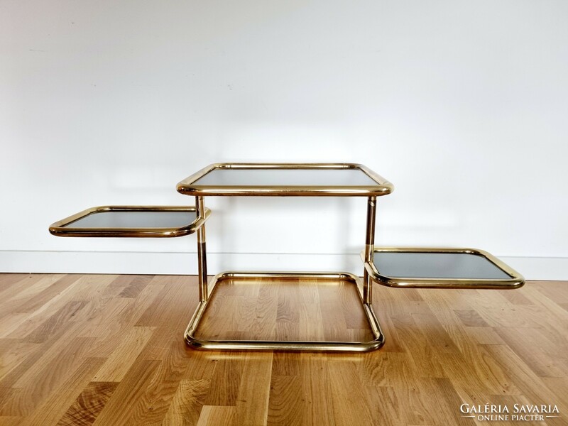 Ritka mid-century modern szögletes üvegasztal