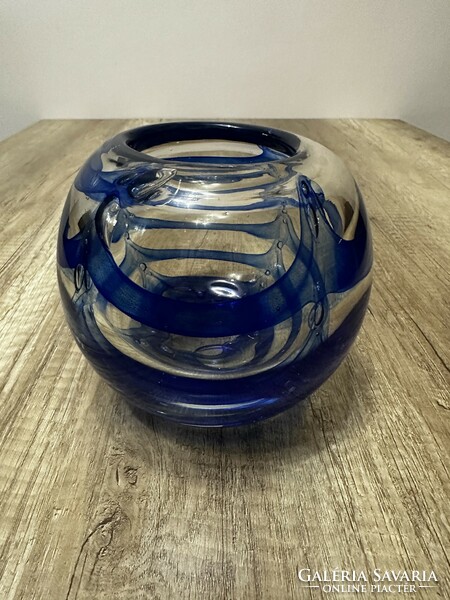 Bubble blue craft glass ornament