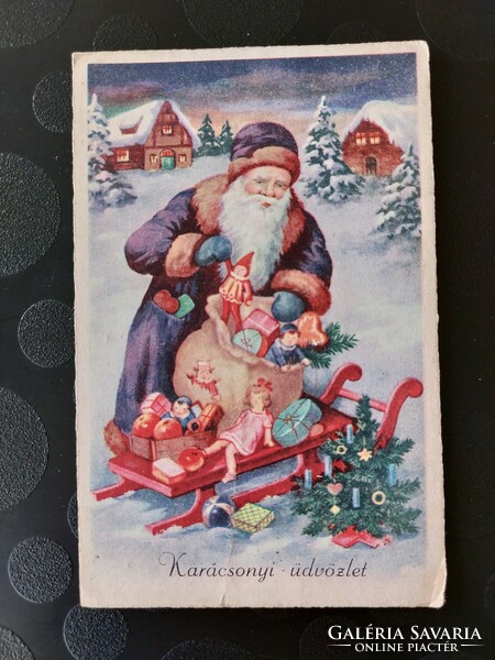 Old Christmas postcard Santa Claus