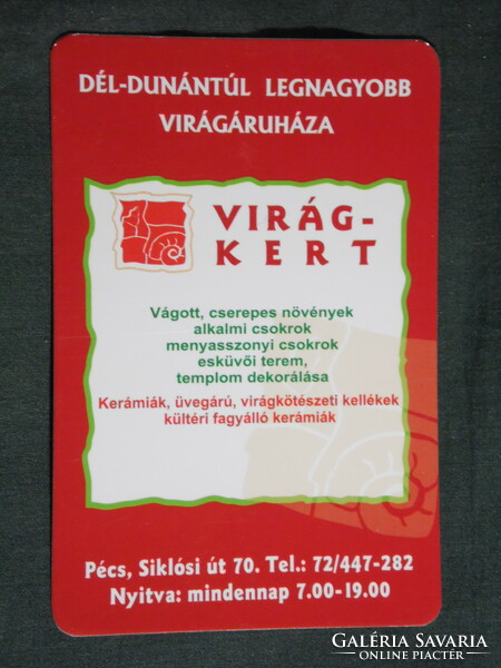 Kártyanaptár, Virágkert virág áruház, Pécs, 2004, (6)