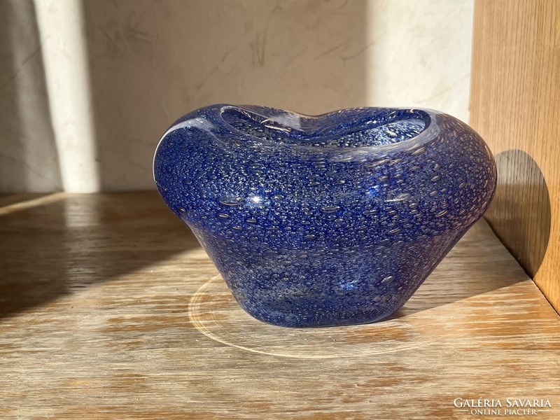 Marked Blue Bubble Craft Glass Ornament (u0018)
