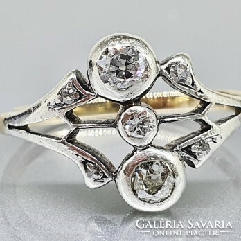 Gyémánt drágaköves antik arany gyűrű