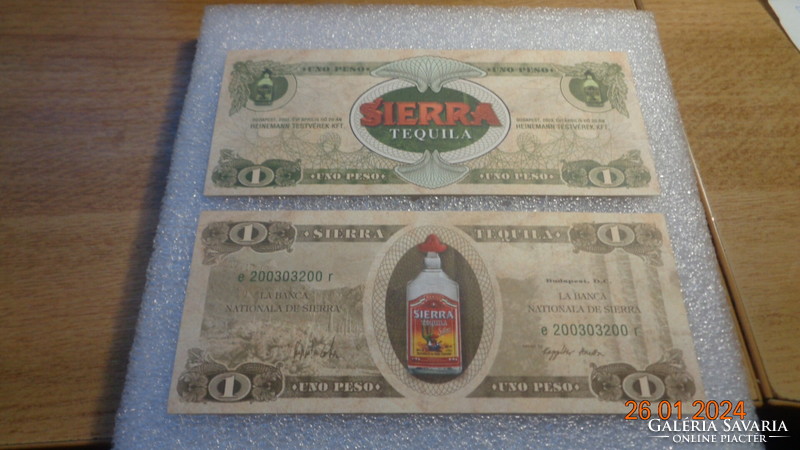 Sierra tequila 2 pieces, advertising money