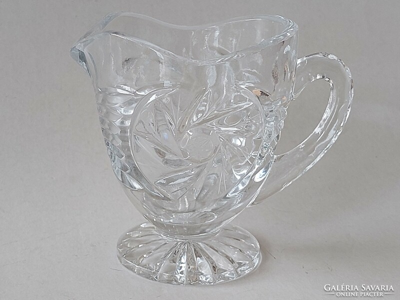Old small jug cast glass milk spout 10 cm