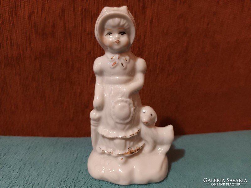 Woolbro - porcelain nipp/figure - little girl with dog - rare
