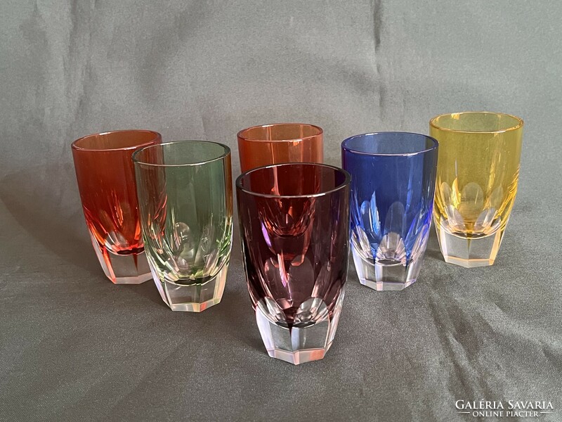 Set of 6 colored liqueur glasses (u0017)