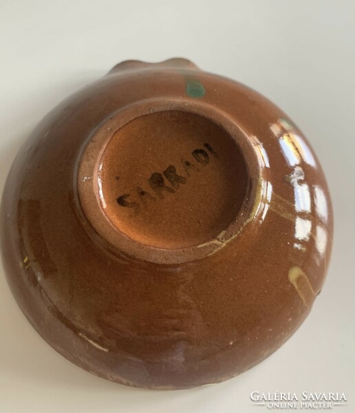 Beautifully colored Sarkadi bird ceramic bowl bowl decorative bowl plate ashtray marked ashtray bowl