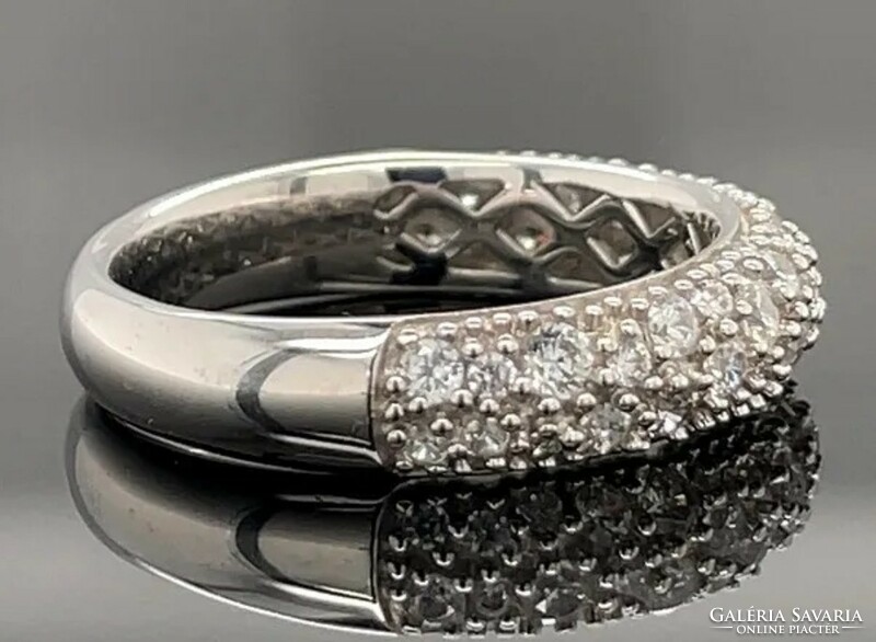 Wonderful sparkling zirconium stone ring 925 - new
