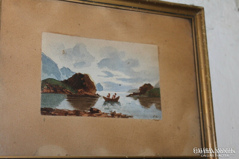 Csónak a tavon- jelzett festmény