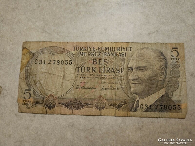 1970 5 lira Turkey
