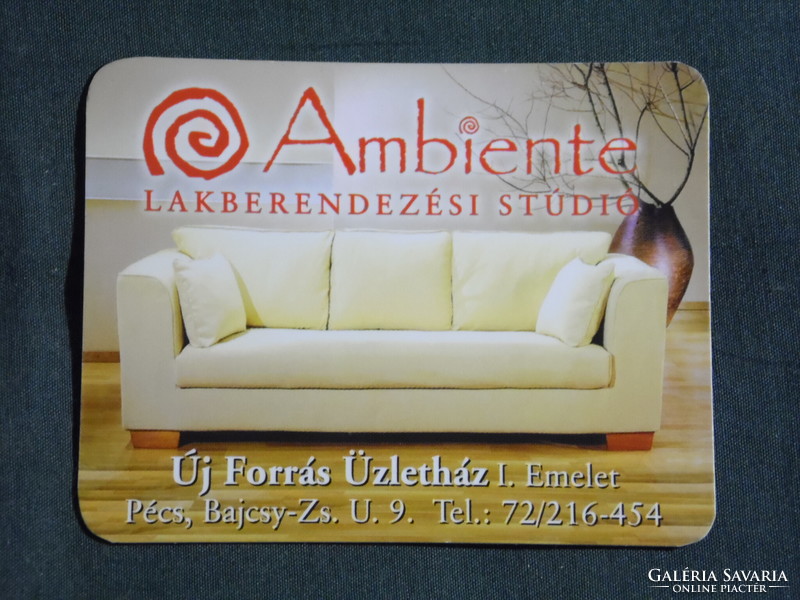 Kártyanaptár, kisebb méret,Ambiente lakberendezés,kanapé, Pécs Új Forrás, 2004, (6)