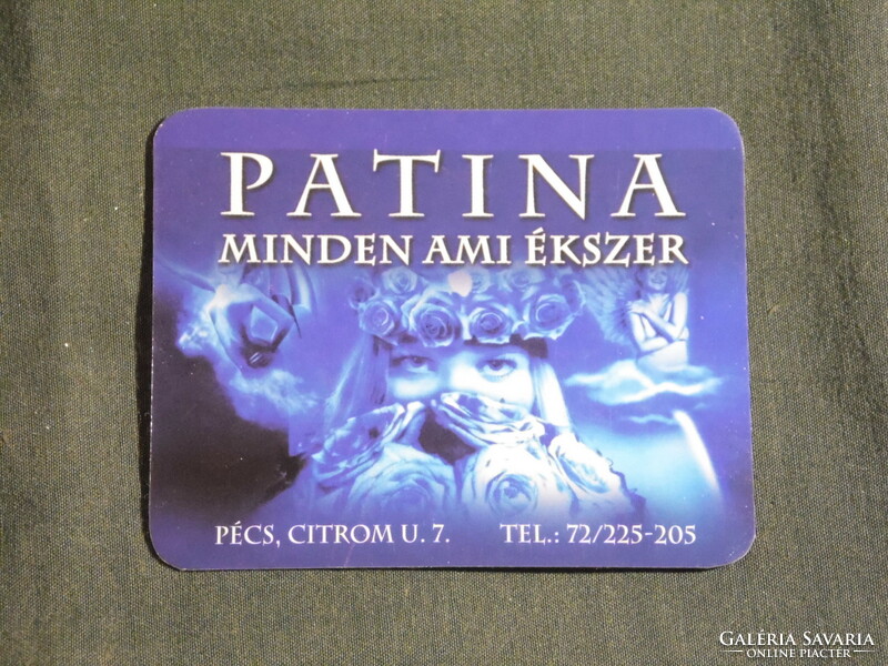 Card calendar, smaller size, patina jewelry store, Pécs, female model, angel, 2004, (6)
