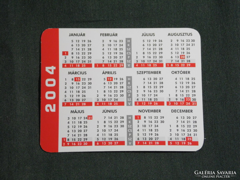 Card calendar, smaller size, Aztec Mexican silver jewelry store, Pécs, 2004, (6)