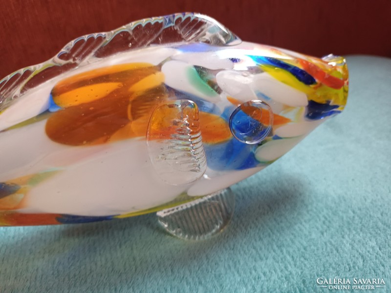 Gyönyörű Színes Muránói üveg hal nosztalgia darab fújtüveg