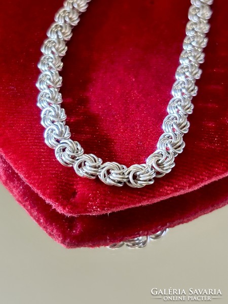 Fabulous antique silver rose chain