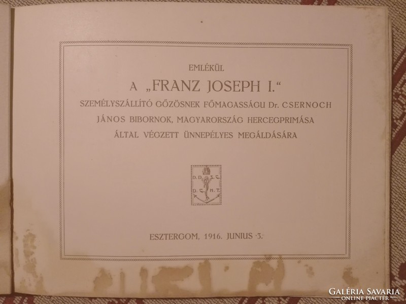 Esztergom, D.G.T. album. első Császári és Királyi Dunagőzhajózási társaság, Franz Joseph I.,