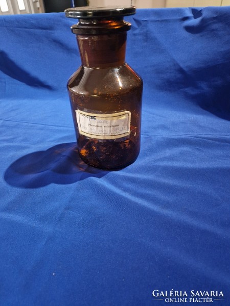 Brown apothecary bottle with wide neck 1000ml phenylium salicylicum