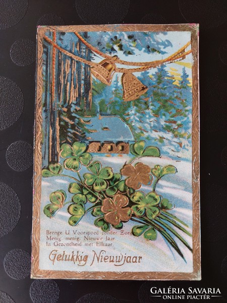 Old New Year's card clover