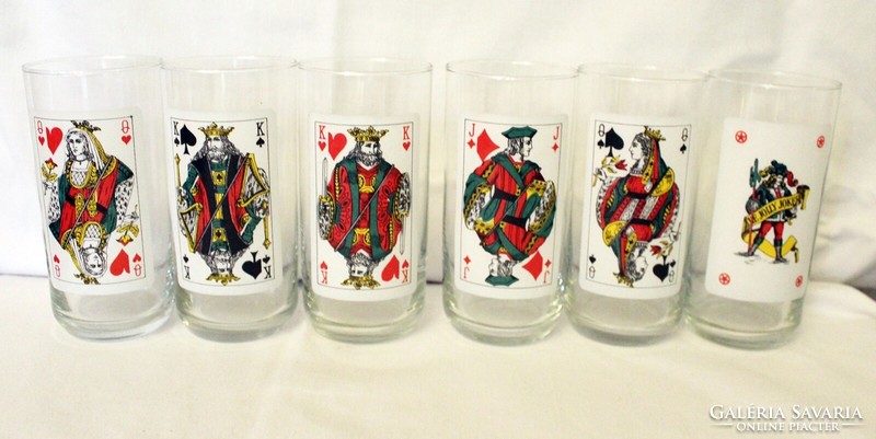 Glass glasses with French cards