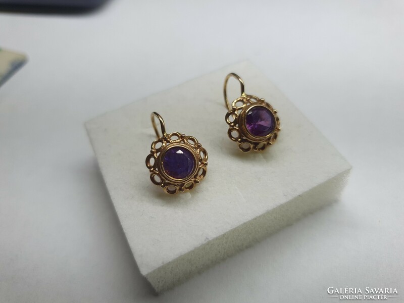 Purple stone earrings.