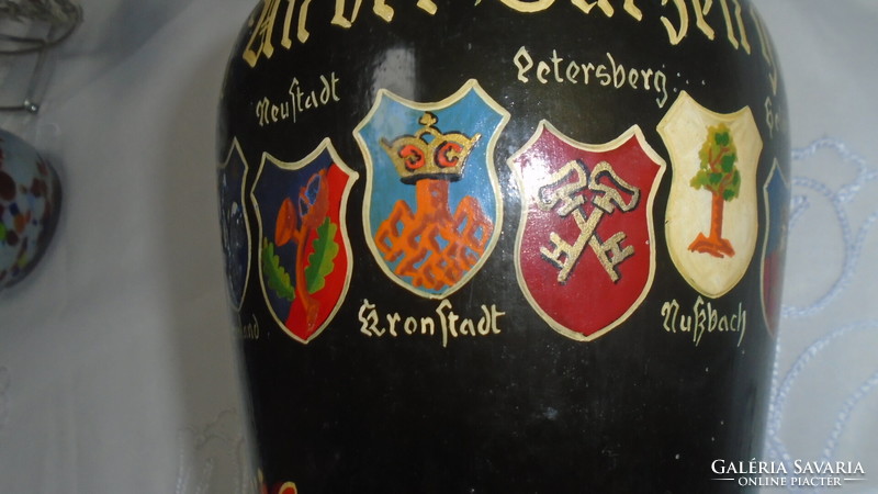 Antik kézzel festett kerámia váza