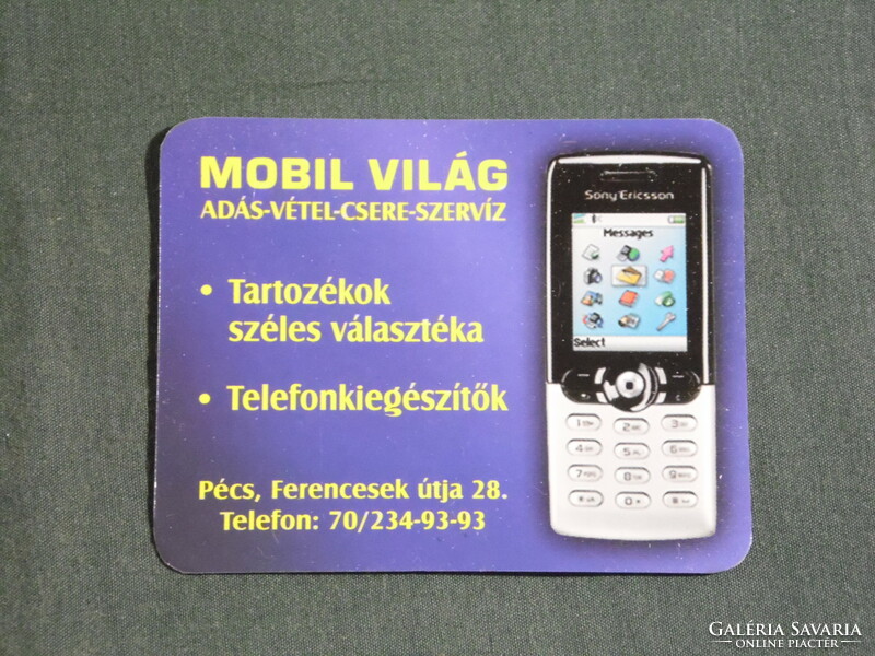 Card calendar, smaller size, mobile world mobile phone shop, Pécs, 2004, (6)