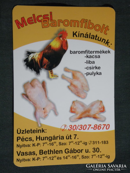 Card calendar, poultry meat shop in Melcs, Pécs, Vasas, 2005, (6)