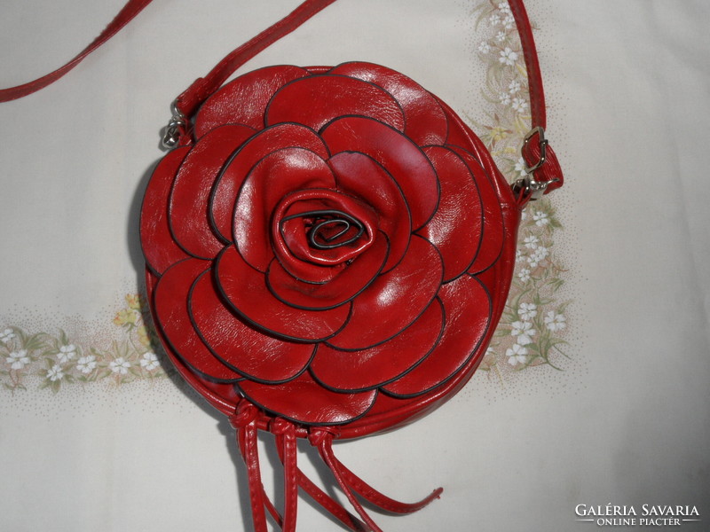 Burgundy imitation leather women's shoulder bag