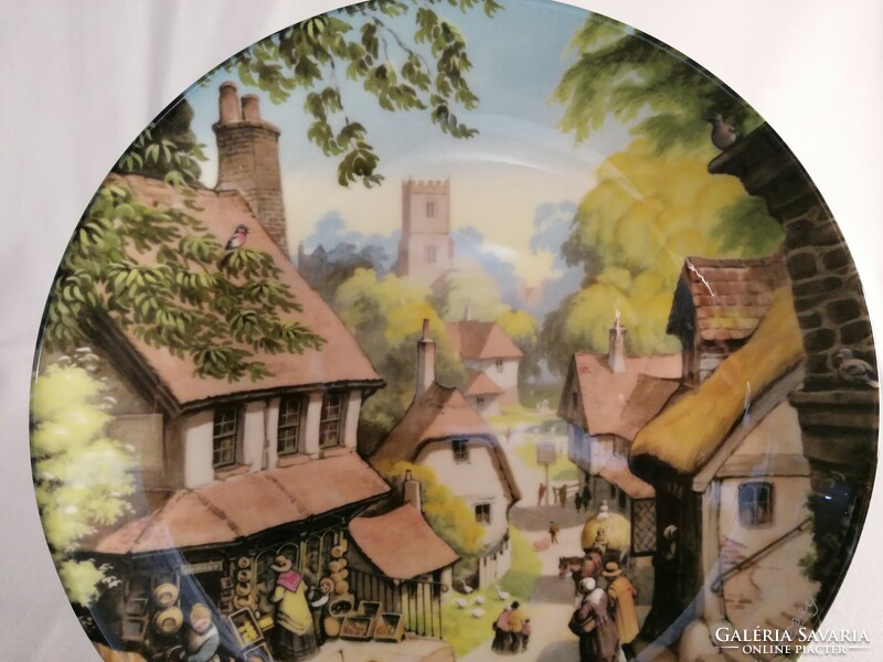 Coalport "The Village Shop" by Robert Hersey England, dísztányér