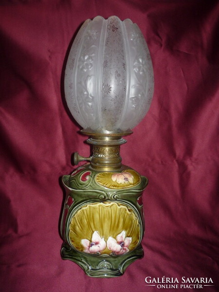 Secession antique ceramic kerosene lamp 2210 13