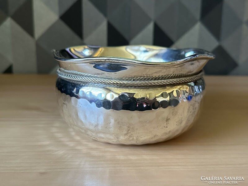 Silver-plated bag-shaped bowl