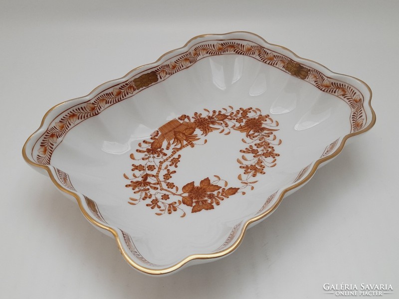 Herend orange Indian basket pattern offering, bowl, 18 cm