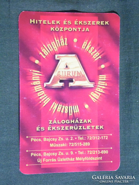 Kártyanaptár, Aurum zálogházak és ékszerüzletek, Pécs, 2005, (6)