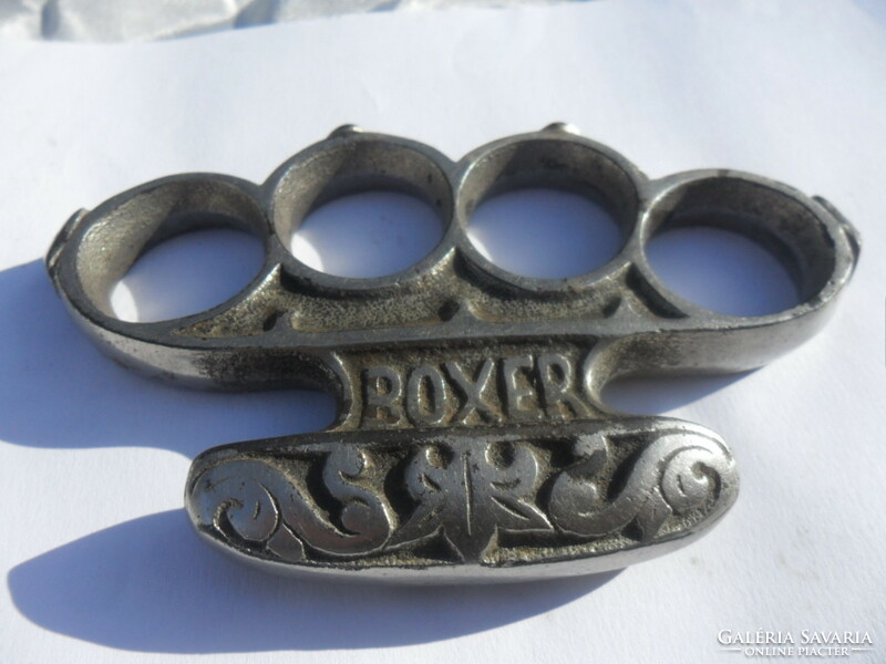 Antique nickel-plated cast iron boxer