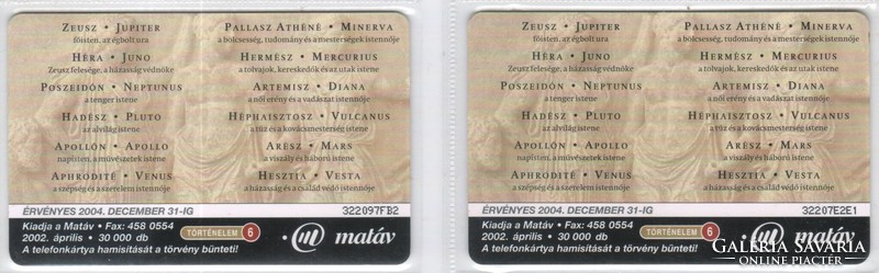 Magyar telefonkártya 1137  Puska 2002 Történelem 6  GEM 6-7     24.300-5.700  db