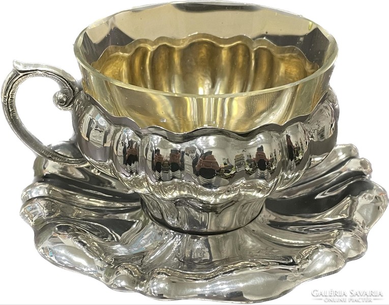 Gyönyörű ezüst 6 személyes barokk stílusú teáskészlet eladó (4507 g)