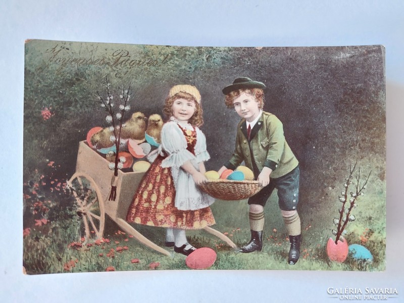 Régi képeslap 1909 gyerekek