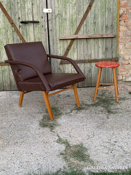 Cool design faux leather armchair vintage-lounge-chair-by-interier-praha-czechoslovakia-1960s