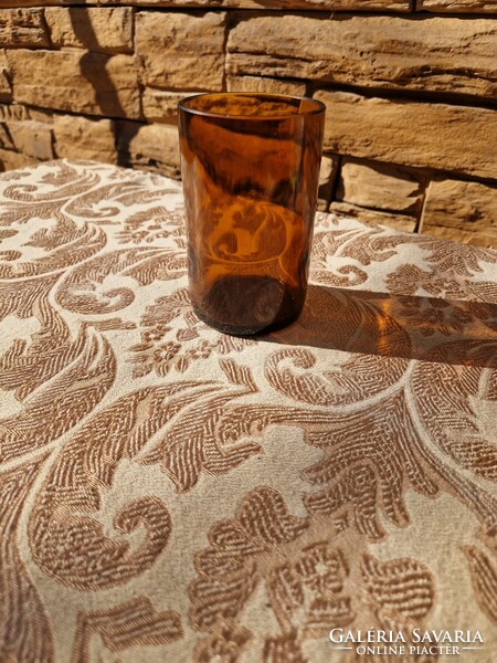 Amber glass cup