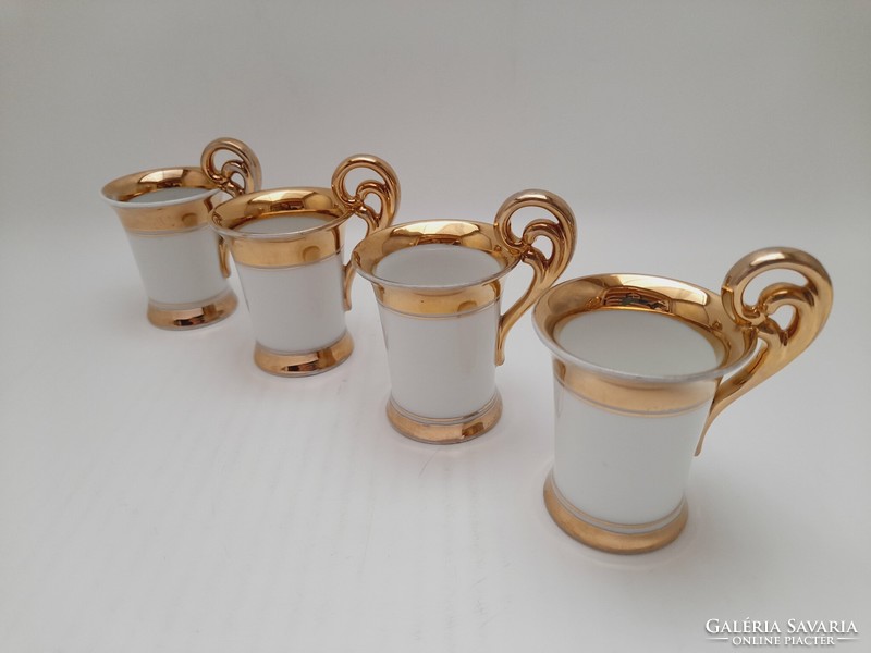 Antique Bieder gilded porcelain mocha or chocolate cups 4 pieces in one
